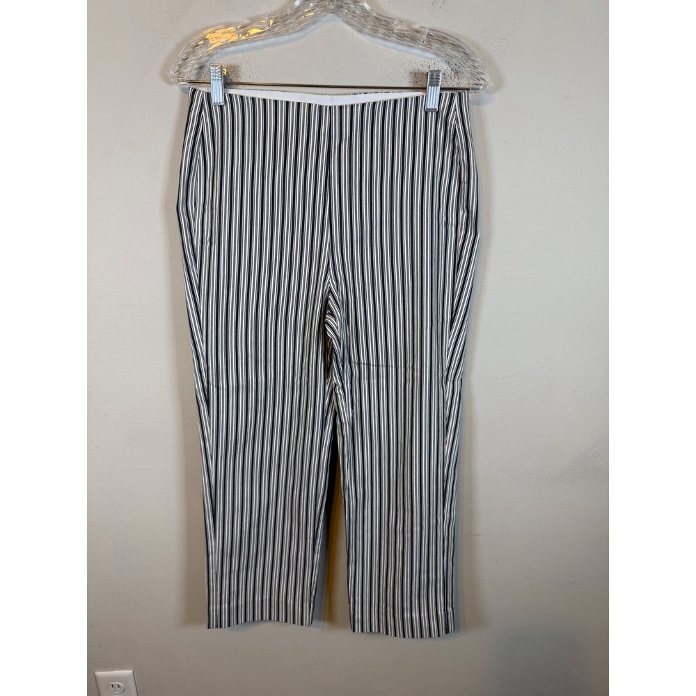 Chico's Women Pants Perfect Stretch Striped Black White 0.5